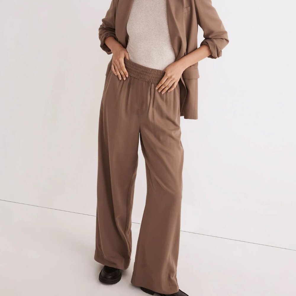 Drapeweave Carley Wide-Leg Pant, castle rock, taupe